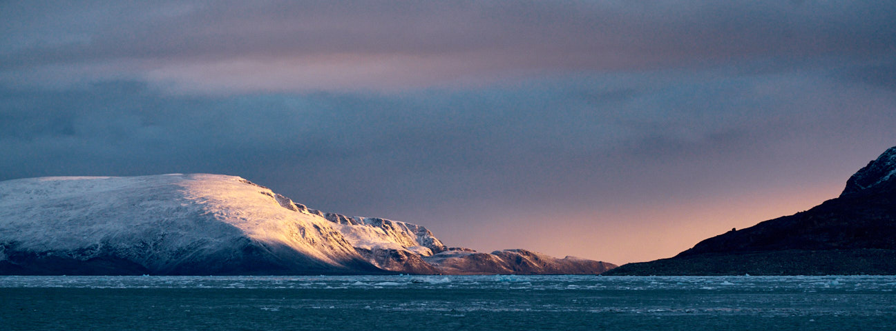 Coastline of Bjørnfjorden at sunrise